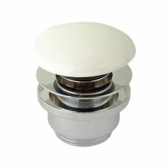 Донный клапан для раковины Veragio Sbortis Click-Clack без перелива хром/белый