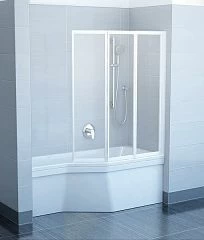 Шторка на ванну Ravak VS3-100 профиль белый, пластик Rain
