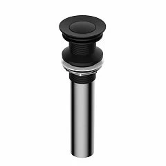 Донный клапан WasserKRAFT A250 Push-up черный, покрытие Soft-touch, без перелива