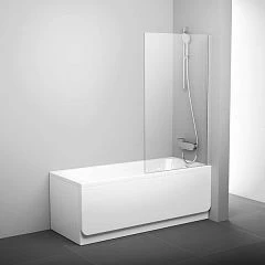 Шторка на ванну Ravak PVS1-80 профиль белый, стекло Transparent